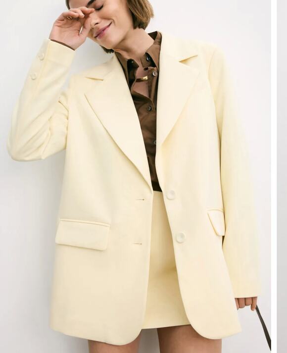 Favorite Daughter Jackets & Blazers - Favorite Daughter Butter Yellow Oversize Blazer SMALL Work Suiting Designer $400